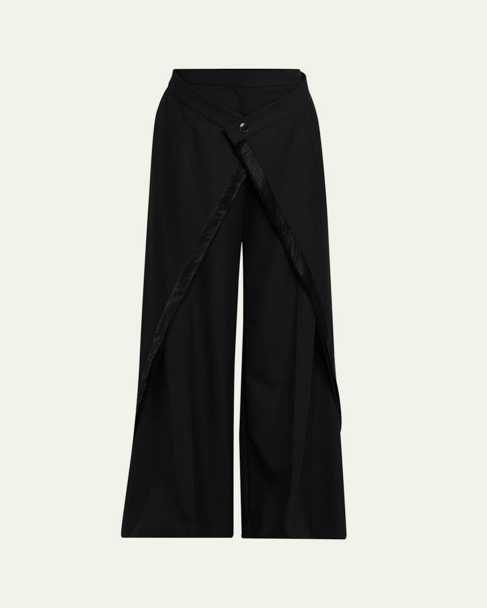 Panel Extension Wide-Leg Wool Pants